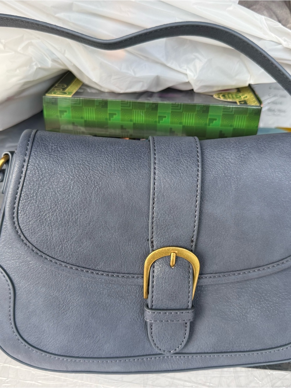 Sonoma Classic Buckle Crossbody Bag in Slate Blue -New No Tags